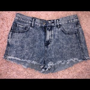 High waisted jean shorts